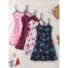 Women Sweet and Cute Butterfly Print Straps Pajama Sleepwear Loungewear Soft Cotton Homewear Summer Nightwear