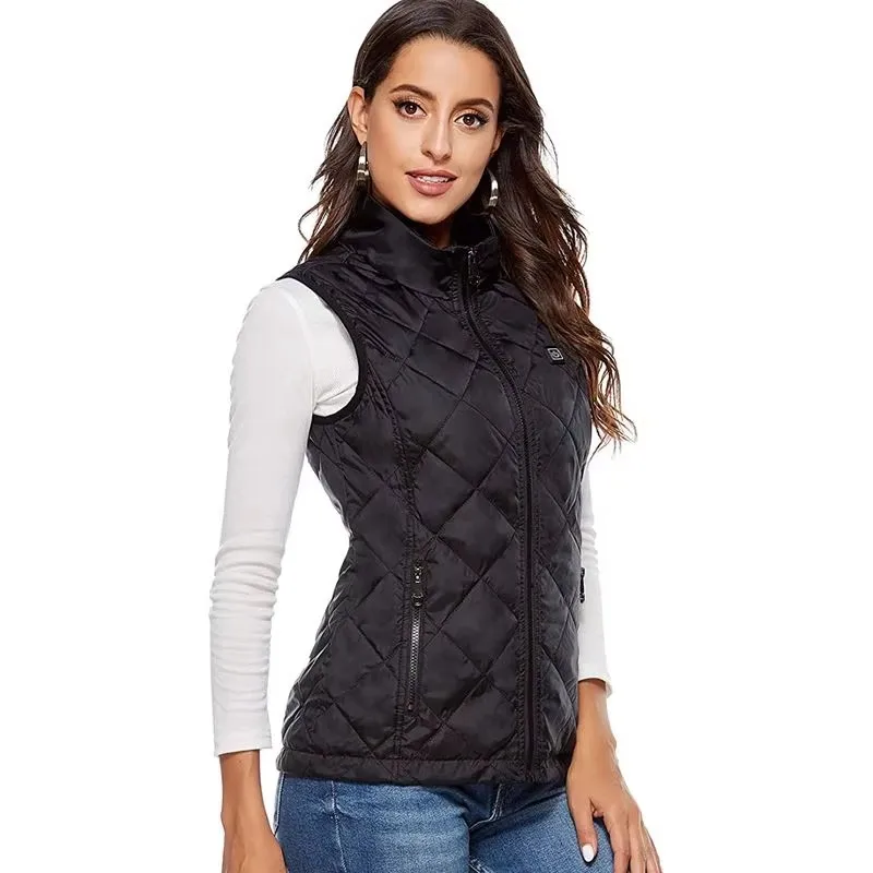 Women USB Infrared Electric 9-zone Heating Vest Flexible Thermal Cotton Jacket Warm Autumn Winter Coat for Ladies - Image 2