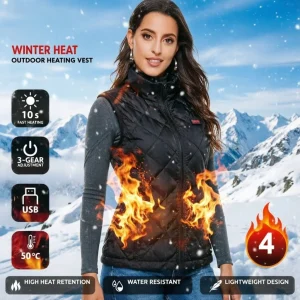 Women Winter Heating Vest Outdoor Sports Warmers Female Cold Proof Jacket Portable Electric Heat Liner