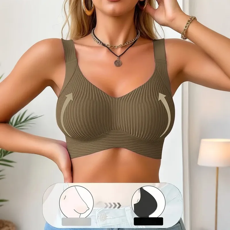 Women Wireless Support Bra, Anti-gravity Lift Seamless Bra, Breathable Hole Cup Pads Daily Comfort Underwear - Image 2
