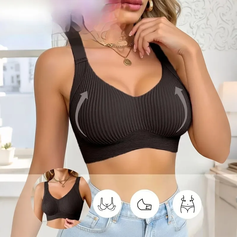 Women Wireless Support Bra, Anti-gravity Lift Seamless Bra, Breathable Hole Cup Pads Daily Comfort Underwear - Image 3