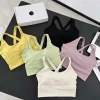Women's Integrated Fixed Cup Sports Bra, Beautiful Back Workout Tank for Running, Fitness, Yoga & Jump Rope