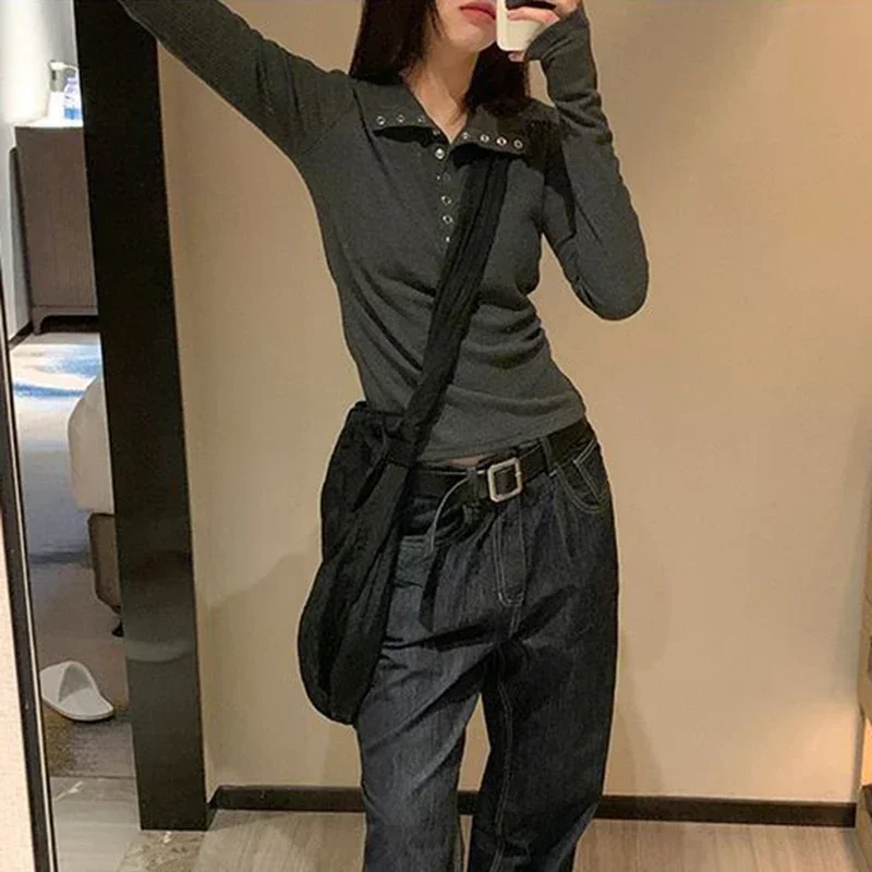 Women's Knitted Sweater Y2K Long Sleeve Pullovers Korean Streetwear Vintage Knit Sweaters for Women Slim Fit Bottoming Tops - Image 3