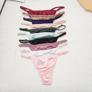 Women's Sexy Low-Waisted Thong T-Shaped Tempting Briefs Comfortable Breathable Underwear