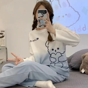 Women's Spring/Autumn Long-Sleeved Pyjama Set 2025 New Arrival Student-Style Autumn/Winter Lightweight Loose-Fit Loungewear Set