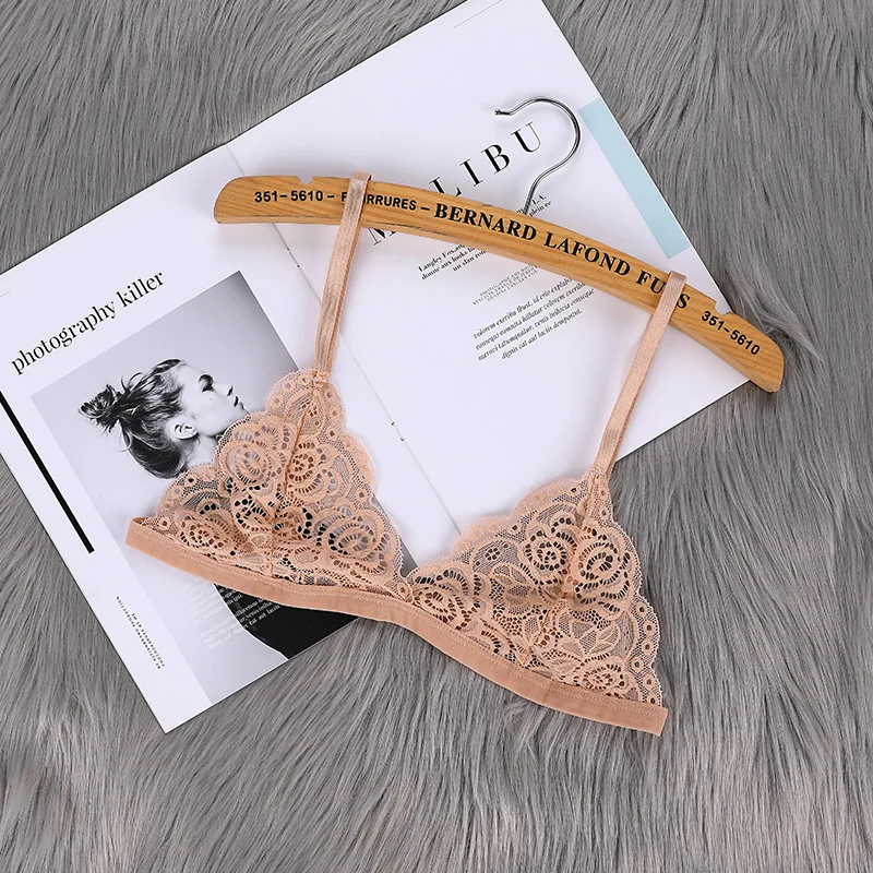 Women's Thin Bra Without Chest Pad Fashion Sexy Lace Lingerie Cutout Back Buckle Tube Top Women's Underwear Summer Clothes - Image 2