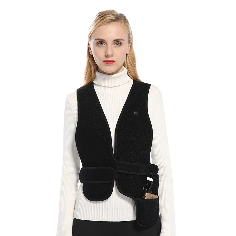 Women's USB Infrared Electric Heating Vest Flexible Thermal Warm Short Cotton Suit for Autumn Winter Flexible Heating Vest - Image 2