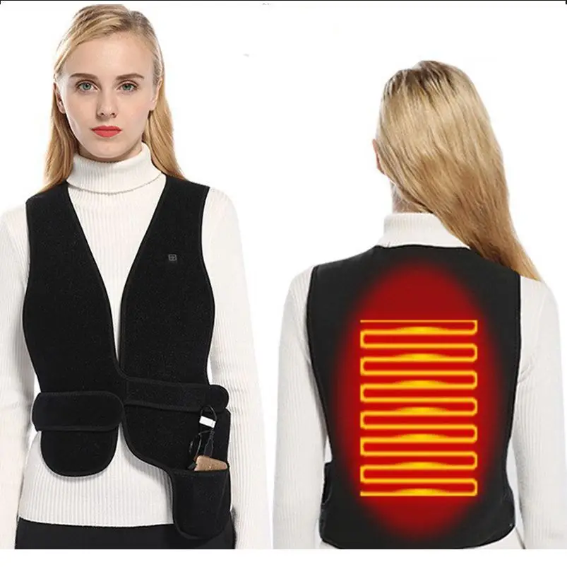Women's USB Infrared Electric Heating Vest Flexible Thermal Warm Short Cotton Suit for Autumn Winter Flexible Heating Vest - Image 6