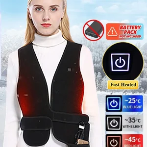 Women's USB Infrared Electric Heating Vest Flexible Thermal Warm Short Cotton Suit for Autumn Winter Flexible Heating Vest