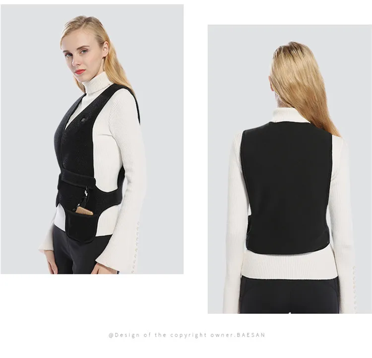 Women's USB Infrared Electric Heating Vest Flexible Thermal Warm Short Cotton Suit for Autumn Winter Flexible Heating Vest - Image 5