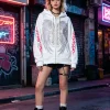 Women's Y2K Rhinestone Wing Print Zip up Hoodie Vintage Gothic Slim Fit Cropped Sweatshirt 2000s Aesthetic Streetwear