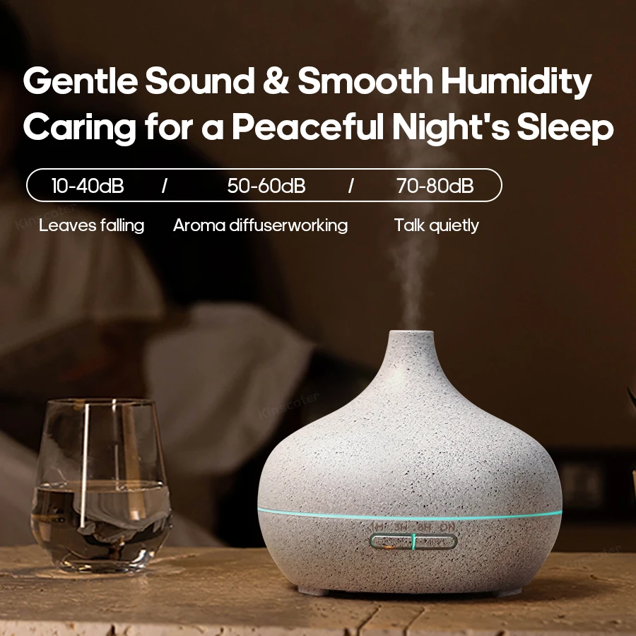 Wood Grain Aromatherapy Diffuser USB Humidifier Desktop Air Purifier Aroma Cool Mist Difusor/Essential Oil Set - Image 3