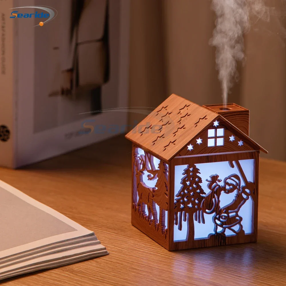 Wooden House Air Humidifier USB 240ML Aroma Diffuser Essential Oils Color Night Light for Home Bedroom Creative Christmas Gifts - Image 6