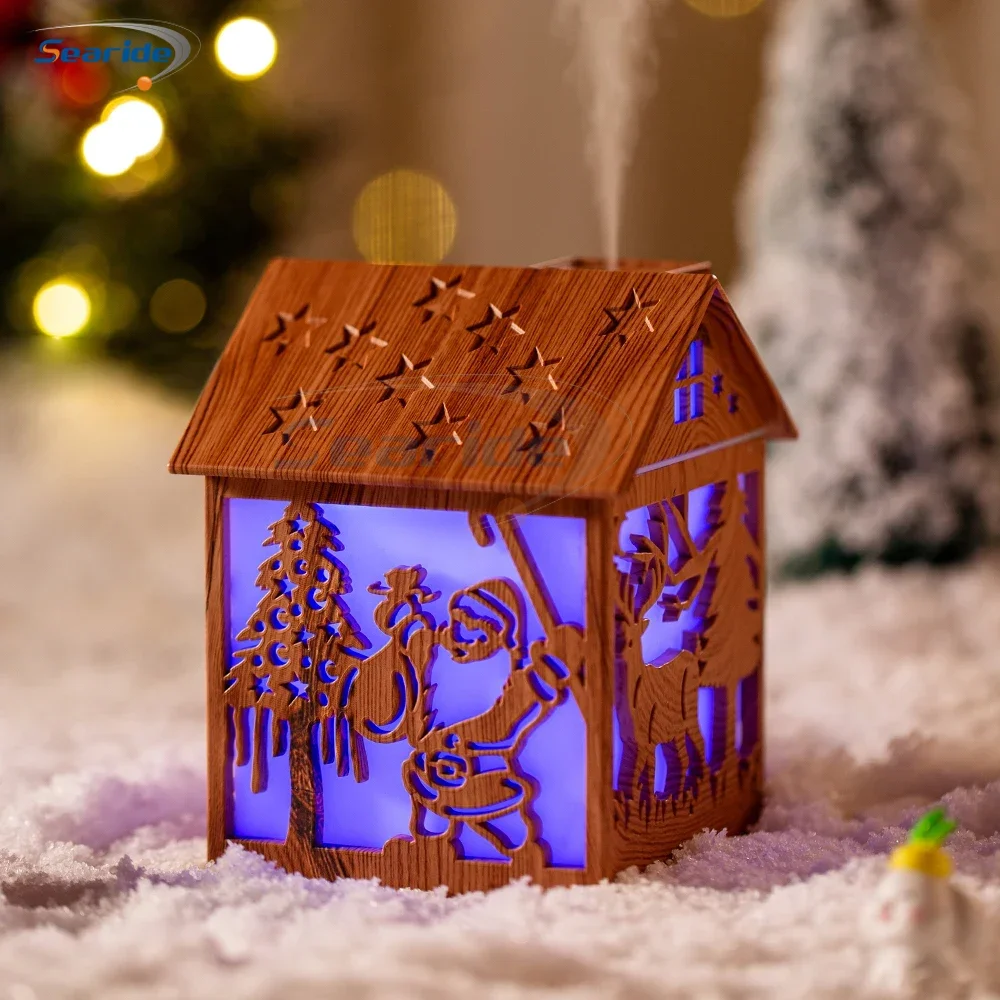 Wooden House Air Humidifier USB 240ML Aroma Diffuser Essential Oils Color Night Light for Home Bedroom Creative Christmas Gifts - Image 3