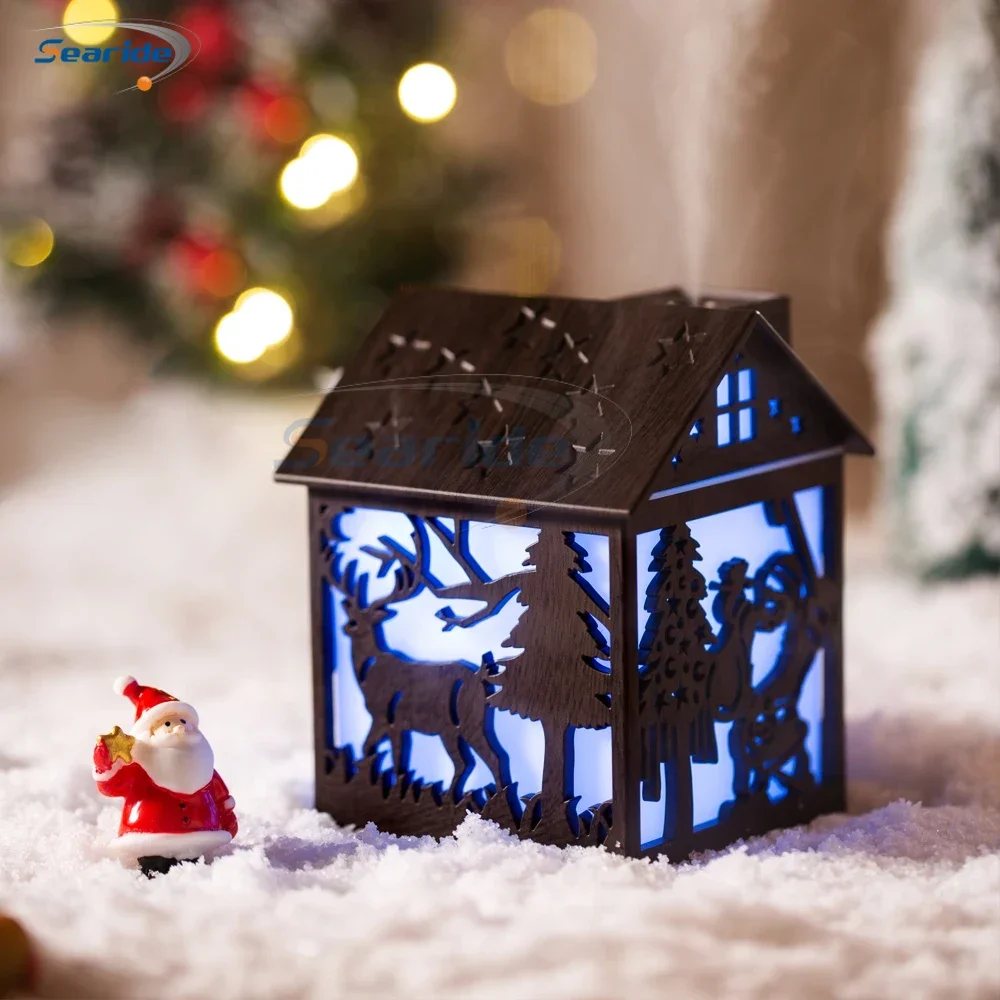 Wooden House Air Humidifier USB 240ML Aroma Diffuser Essential Oils Color Night Light for Home Bedroom Creative Christmas Gifts - Image 4