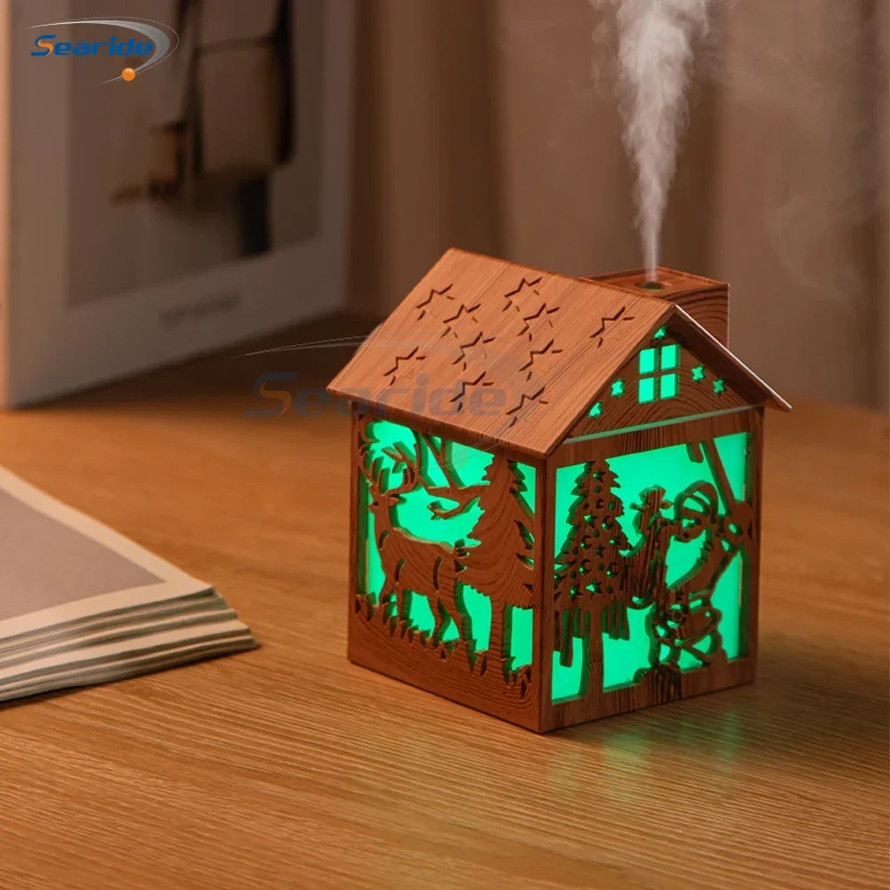 Wooden House Air Humidifier USB 240ML Aroma Diffuser Essential Oils Color Night Light for Home Bedroom Creative Christmas Gifts - Image 5