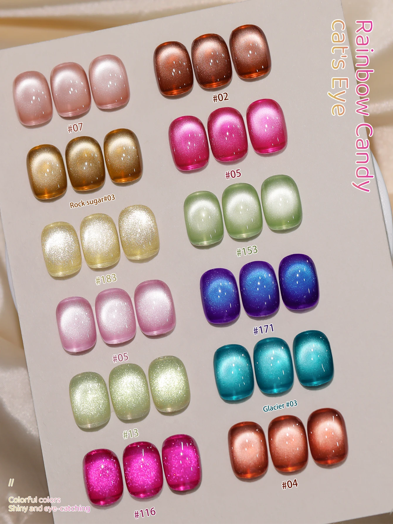 XEJAYI 1pc 15ml Rainbow Candy Cat Eye Gel Nail Polish,UV LED Soaking Nail Gel, Semi-Permanent, DIY Salon Quality - Image 3