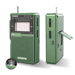 XHDATA D226 Portable DSP Radio AM FM SW Worldwide Receiver USB-C Rechargeable with Built-in Flashlight for Home Camping Outdoor