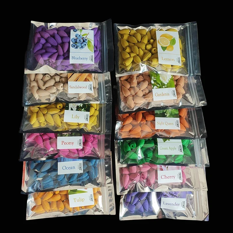 Y 50pcs/bag Natural Waterfall Incense Cones Reflux Tower Incense for Burner Smoke Backflow Cone Fragrance Lavender Aromatherapy - Image 5