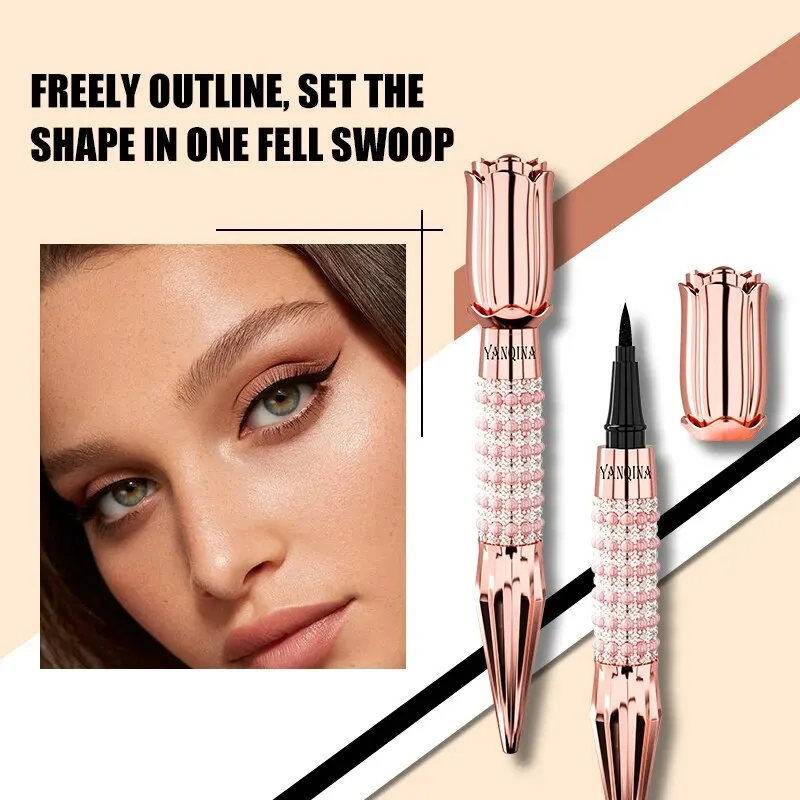YANQINA Precision Liquid Eyeliner Pen - Long-lasting, Waterproof, Transfer-proof, Quick-Dry Black Eyeliner with Sparkling Design - Image 6