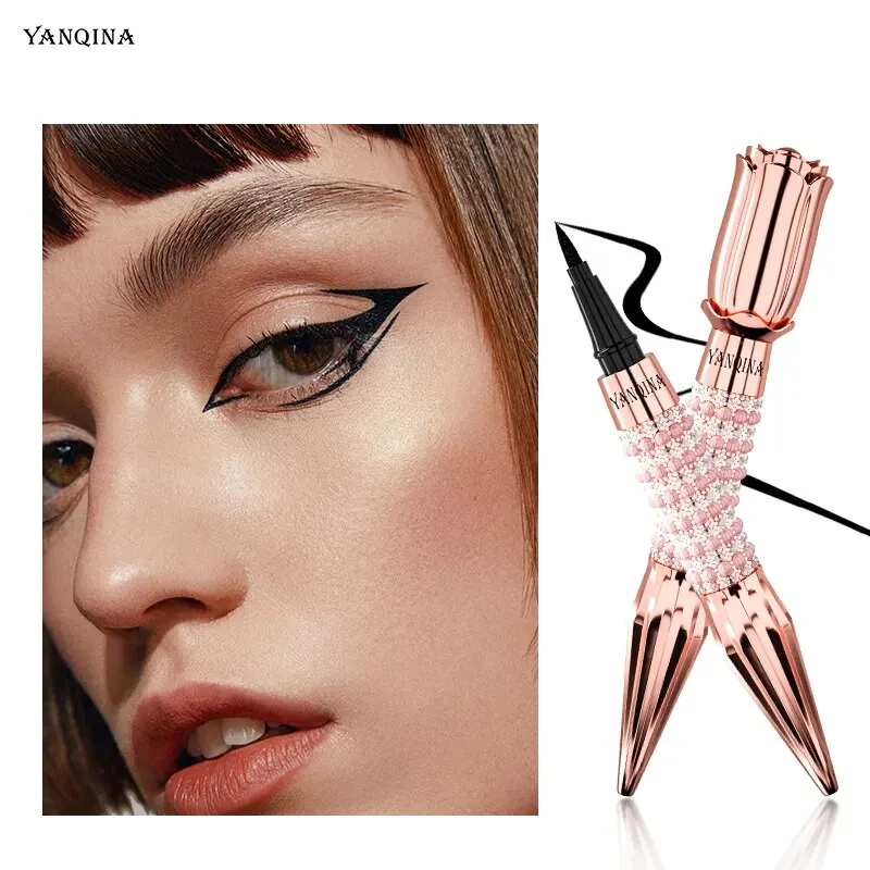 YANQINA Precision Liquid Eyeliner Pen - Long-lasting, Waterproof, Transfer-proof, Quick-Dry Black Eyeliner with Sparkling Design - Image 5