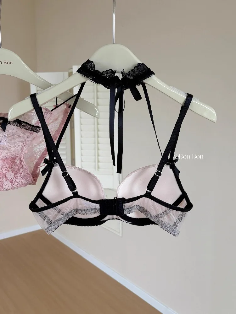 YEMOMO French Lace Push Up Lingerie Set for Women, Sexy Deep Plunge Demi Bra,Gather Small Bust Big Look, Daily Comfort Wear,S-XL - Image 2