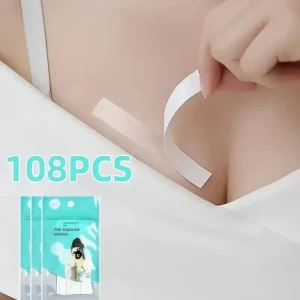 YITAPE 108Pcs Invisible Double Sided Clothing Tape Anti Slip Skin Safe Secret Body Tape Strips for Dress Bra Strap 1.2x8.5CM