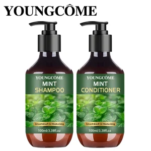 YOUNGCOME Peppermint Oil Shampoo and Conditioner Set for Hair Smooth&Soft & Moisturizing - For Women & Men, 3.38 FL Oz Each