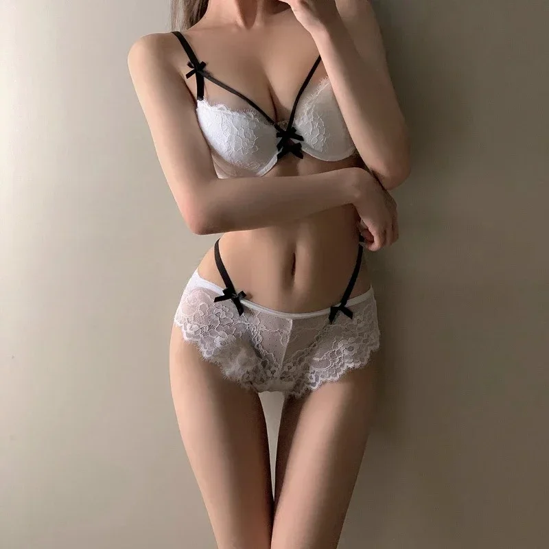 YUQI Alluring Japanese Lolita Lingerie Set Sweet Tea Mousse Bra & Knickers Lace Suspenders Free Shipping Bridal Valentine - Image 5