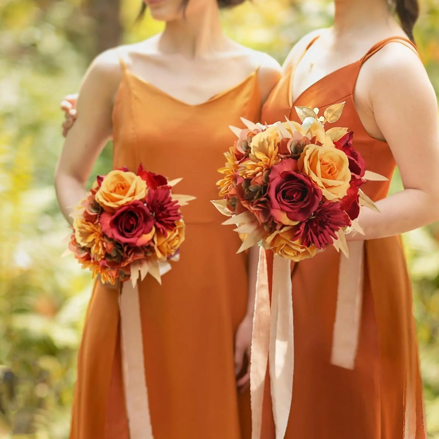 Yannew Boho Terracotta Bouquets Room Decor DIY Silk Artificial Flower Bridal Bouquet for Rustic Wedding Home Floral Centerpieces - Image 6
