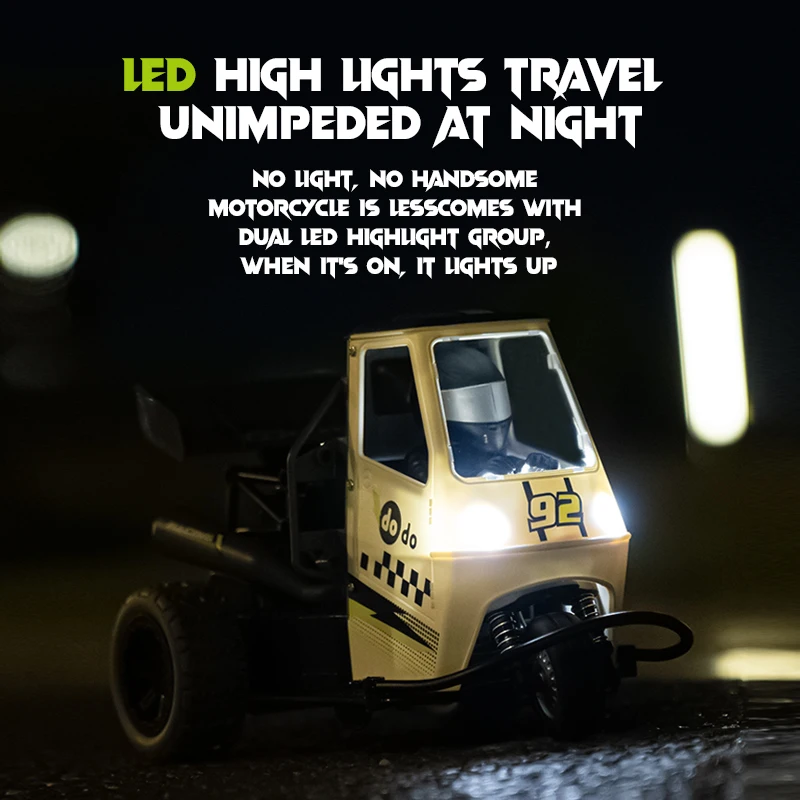 ZWN S810 Three Wheels RC Car With Lights Spray 2.4G Remote Control Electric High Speed Emulation Motorcycles Toys For Kids - Image 5