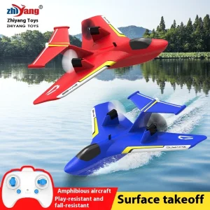 Zy-425 Remote-Controlled Aircraft Model Fixed Wing Water Takeoff Toy Gift Drop Resistant for Land Water And Air