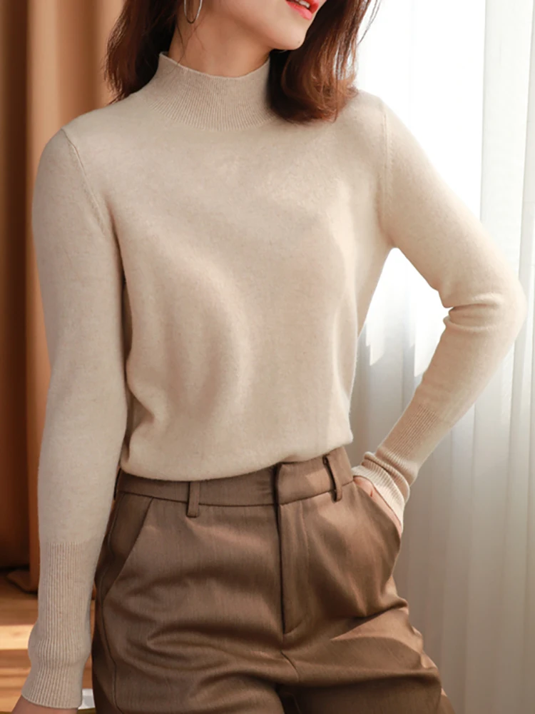 autumn winter chic bottom sweaters women fashion turtleneck pullover slim long sleeve 2026 knitted Jumper Soft Warm Pull Femme - Image 3