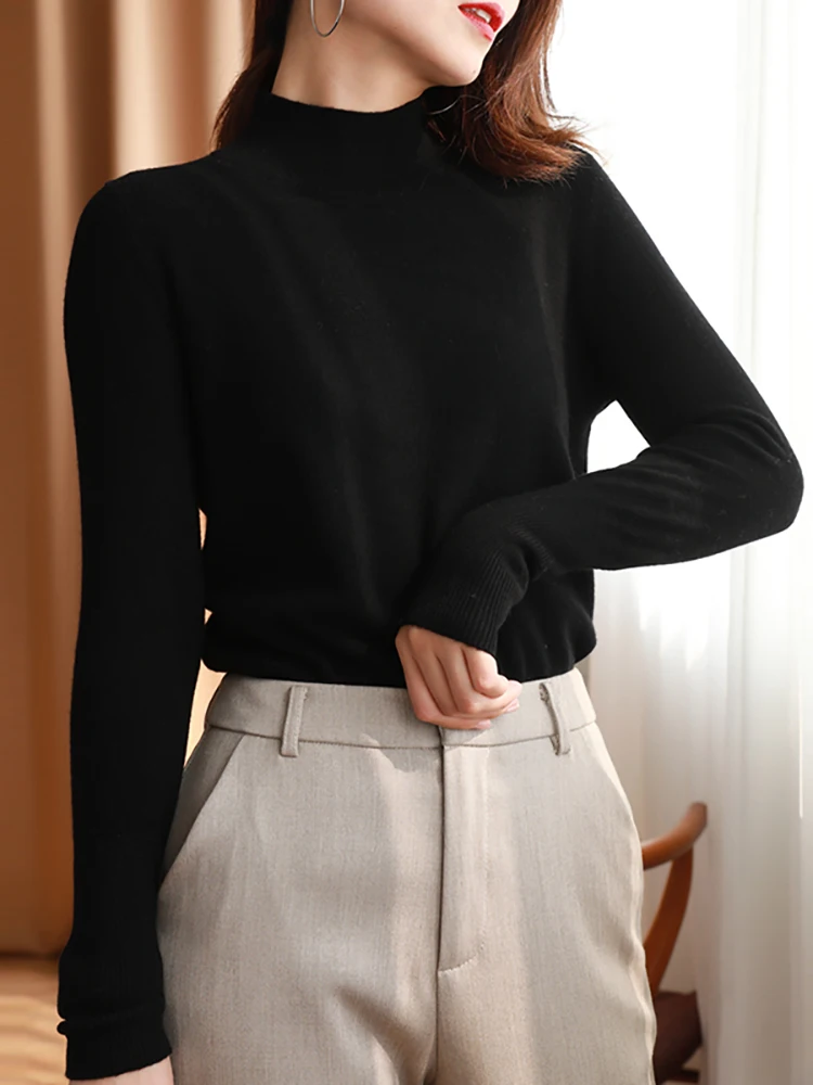 autumn winter chic bottom sweaters women fashion turtleneck pullover slim long sleeve 2026 knitted Jumper Soft Warm Pull Femme - Image 4