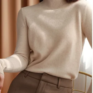 autumn winter chic bottom sweaters women fashion turtleneck pullover slim cashmere 2026 knitted Jumper Soft Warm Pull Femme