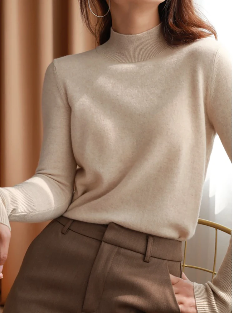autumn winter chic bottom sweaters women fashion turtleneck pullover slim cashmere 2026 knitted Jumper Soft Warm Pull Femme