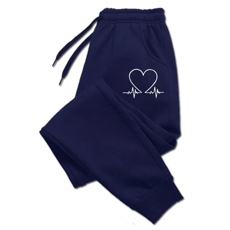 new men Heart Printed Sweatpants Luxury Long Pants Jogger Trousers Casual Sports Fitness Solid Versatile Pants Women Sweat Pants - Image 5