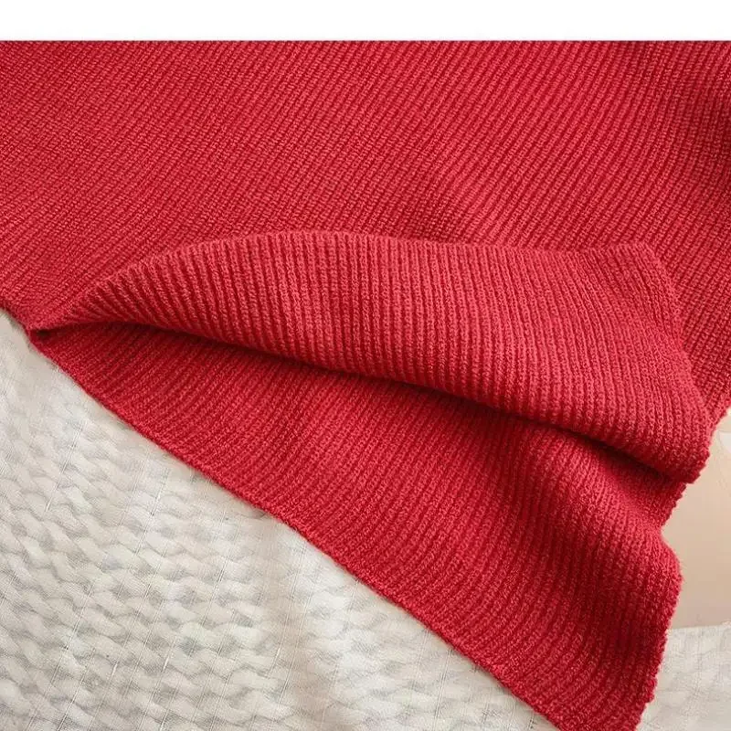 zjaiss Vintage High Neck Long Sleeve Female Pullovers 2026 Autumn Winter Women Fashion Irregular Loose Knit Sweater Chic Tops - Image 6